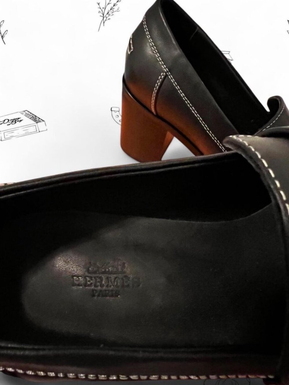 Hermès Dauphine 70 loafer in black leather Pumps SZ 37 - Picture 5 of 8
